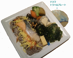食事に、テスラ トラベルプレートのネルギーをあてる